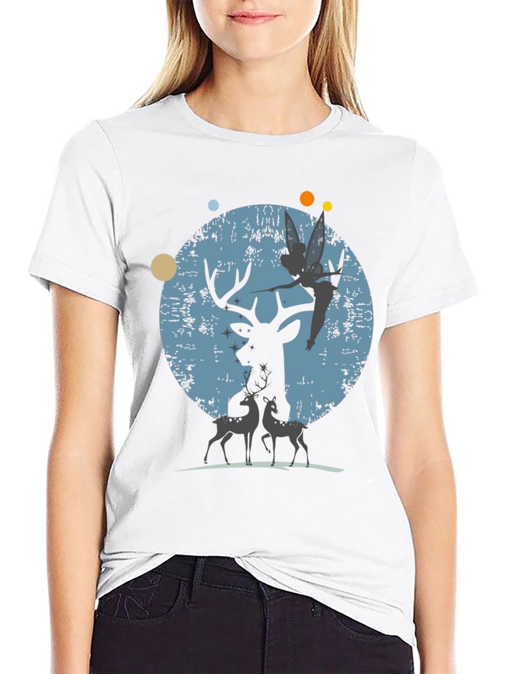 Deer & Fairy Graphic T-Shirt