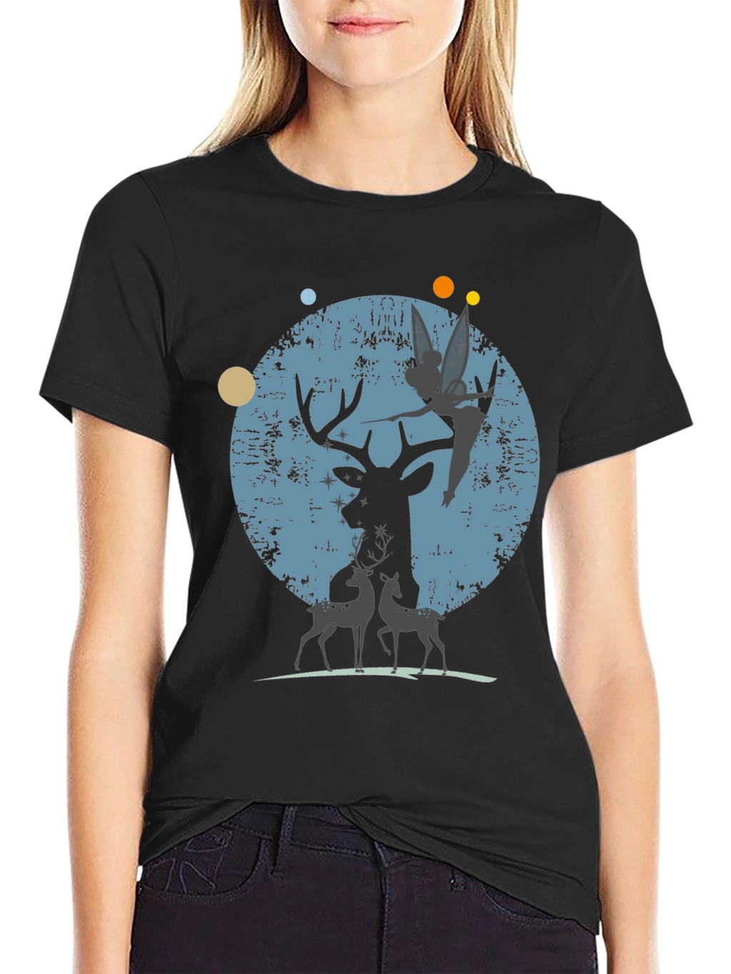 Deer & Fairy Graphic T-Shirt