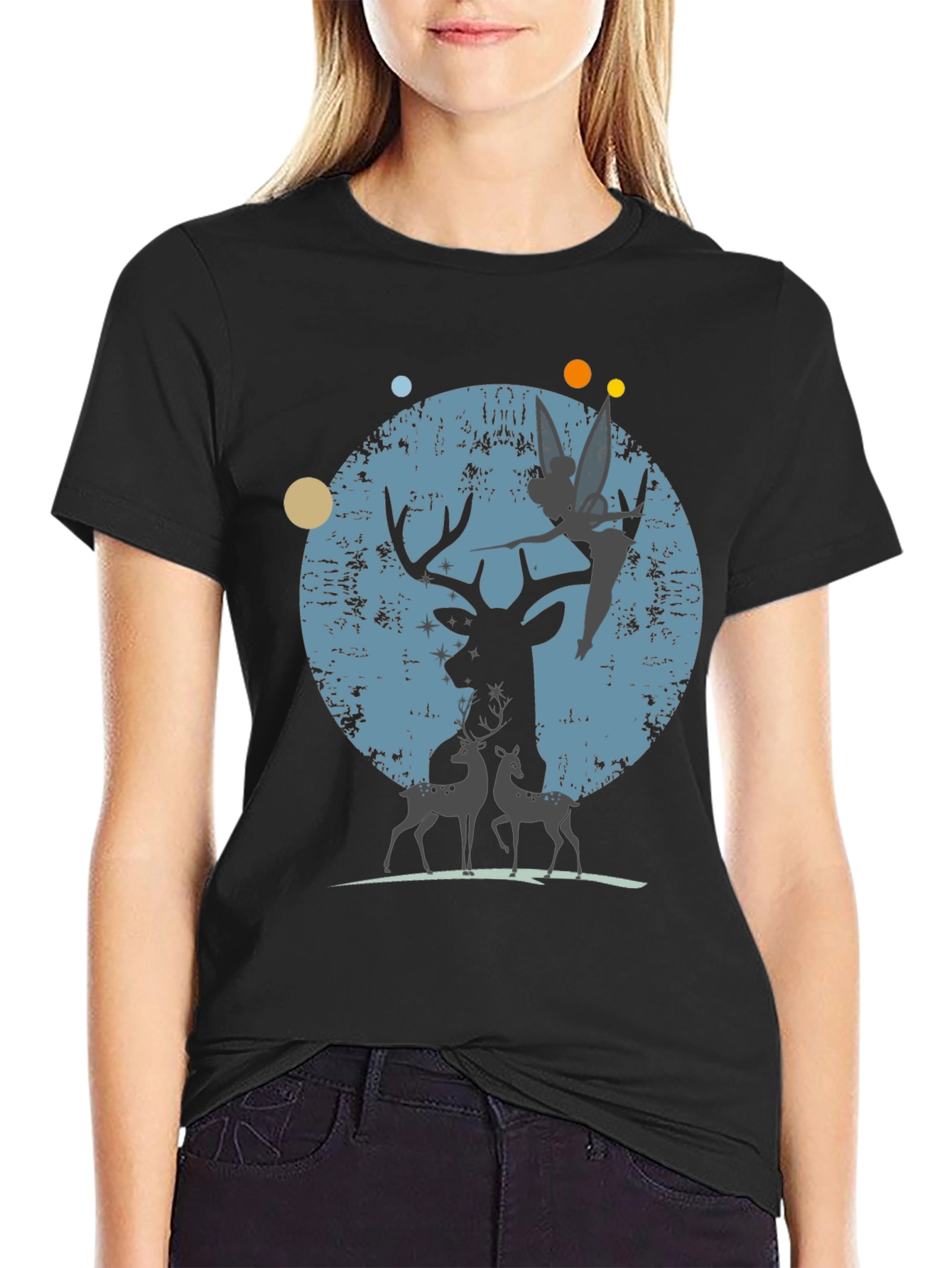 Deer & Fairy Graphic T-Shirt