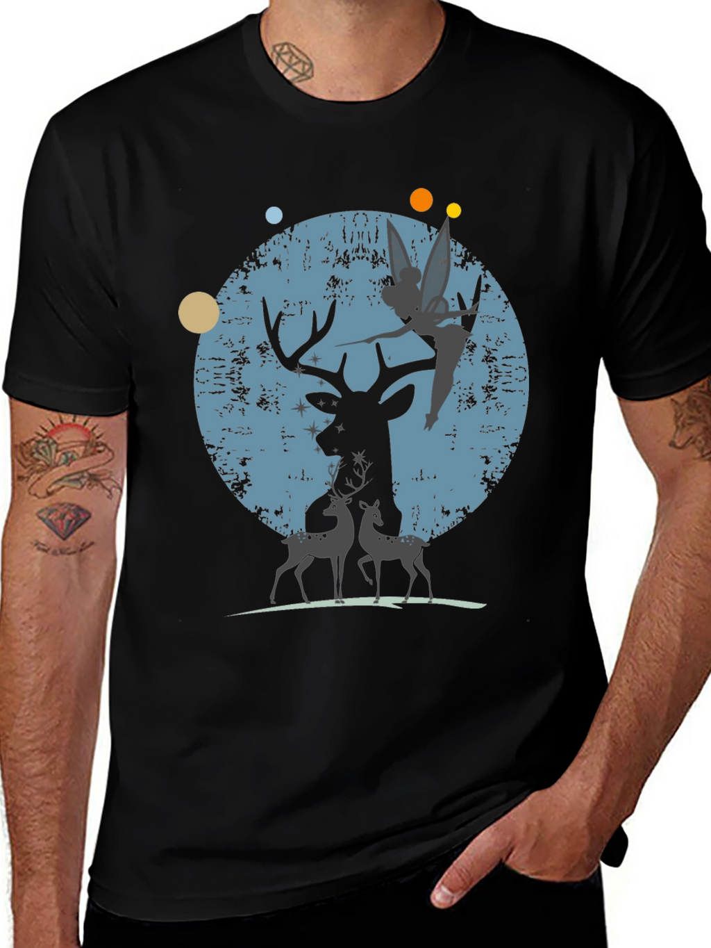 Deer & Fairy Graphic T-Shirt
