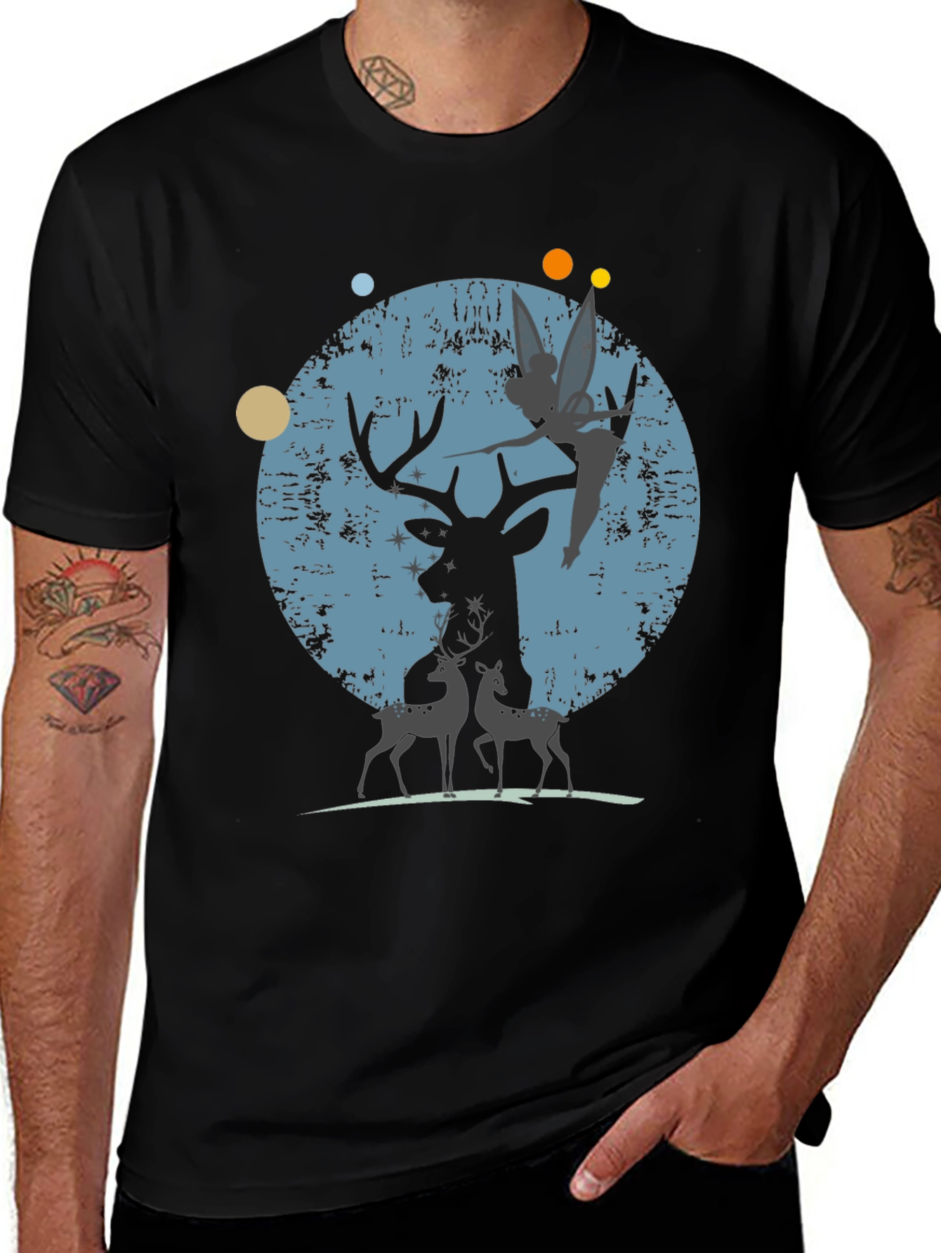 Deer & Fairy Graphic T-Shirt