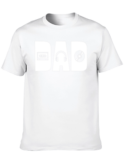 Music Dad T-Shirt - Cassette Headphones Vinyl