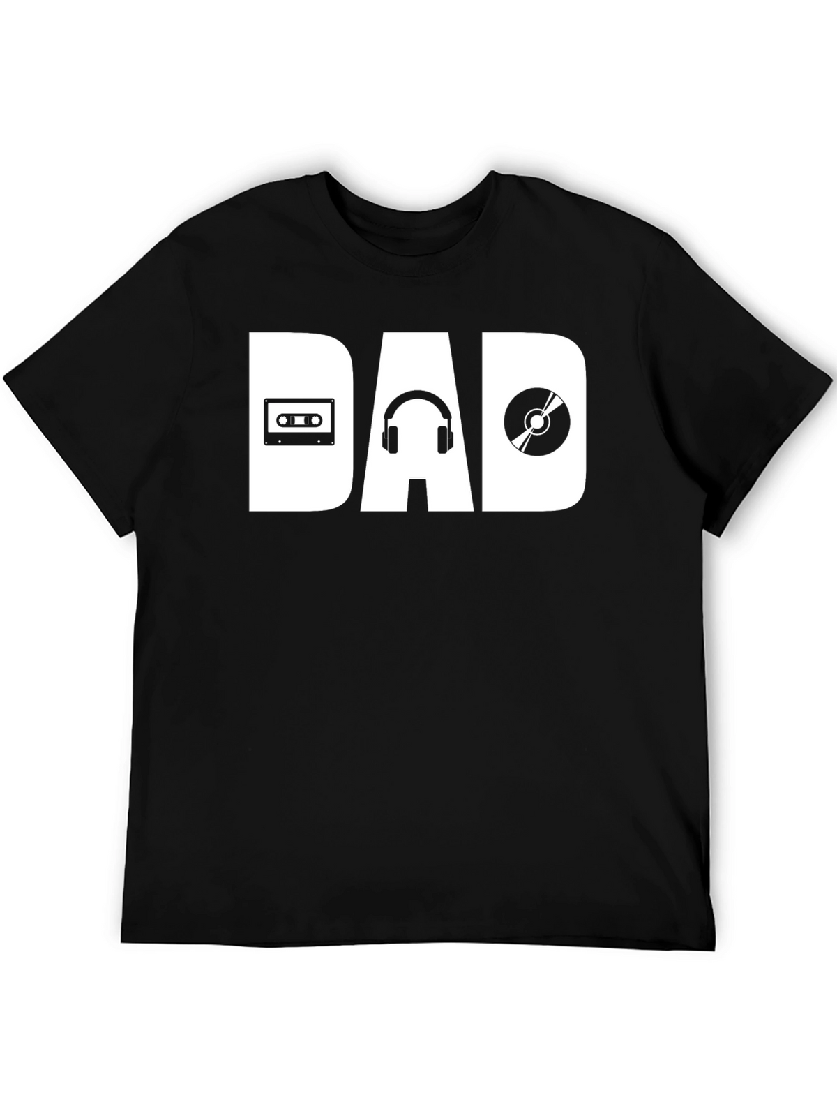 Music Dad T-Shirt - Cassette Headphones Vinyl
