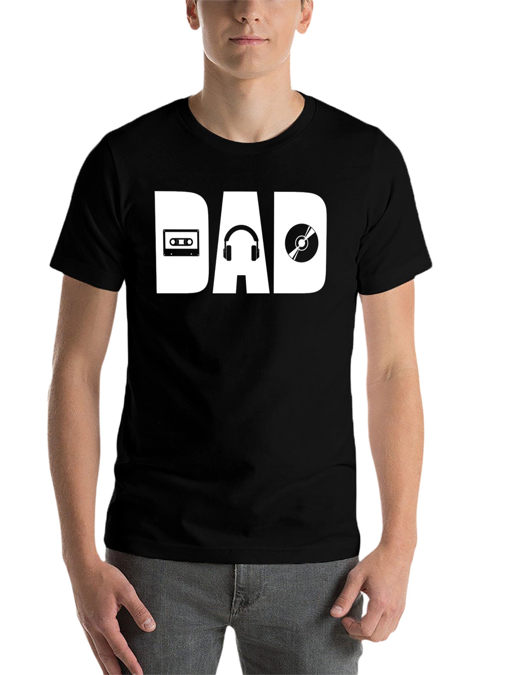 Music Dad T-Shirt - Cassette Headphones Vinyl