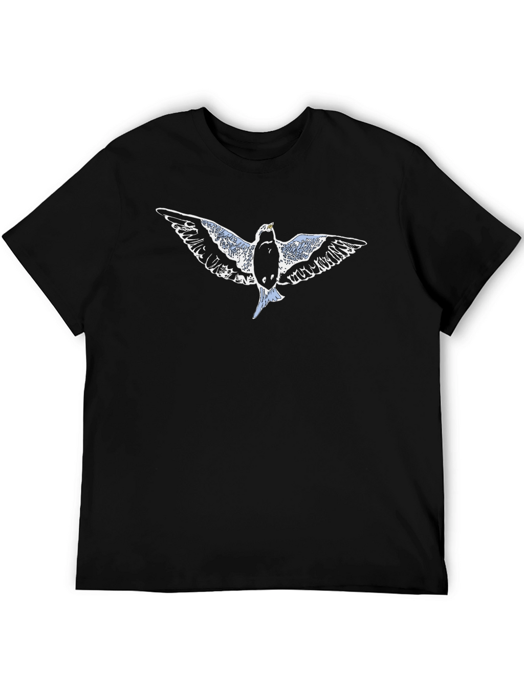 Flying Bird Graphic Black T-Shirt