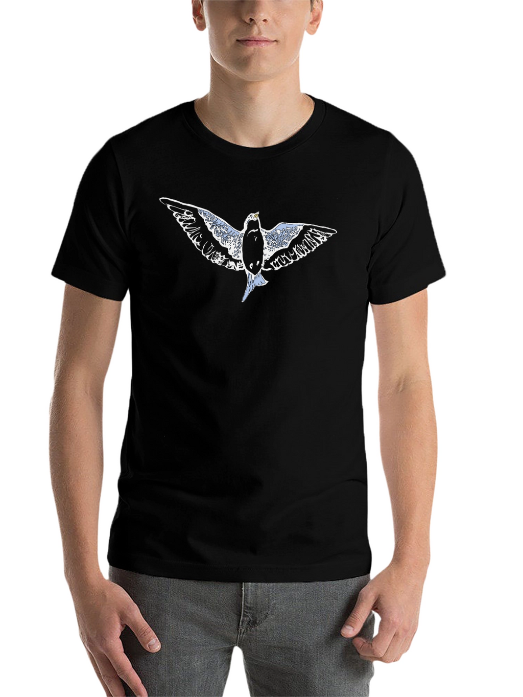 Flying Bird Graphic Black T-Shirt