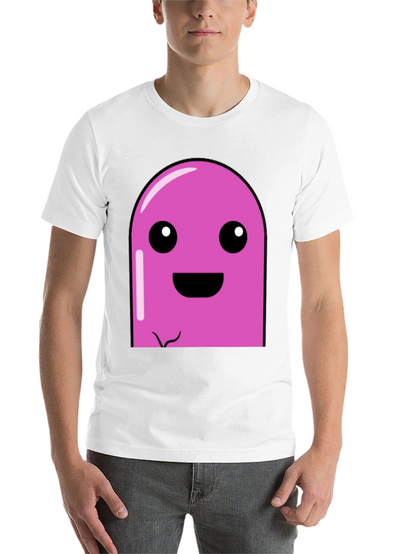 Pink Cartoon Character Graphic Black T-Shirt