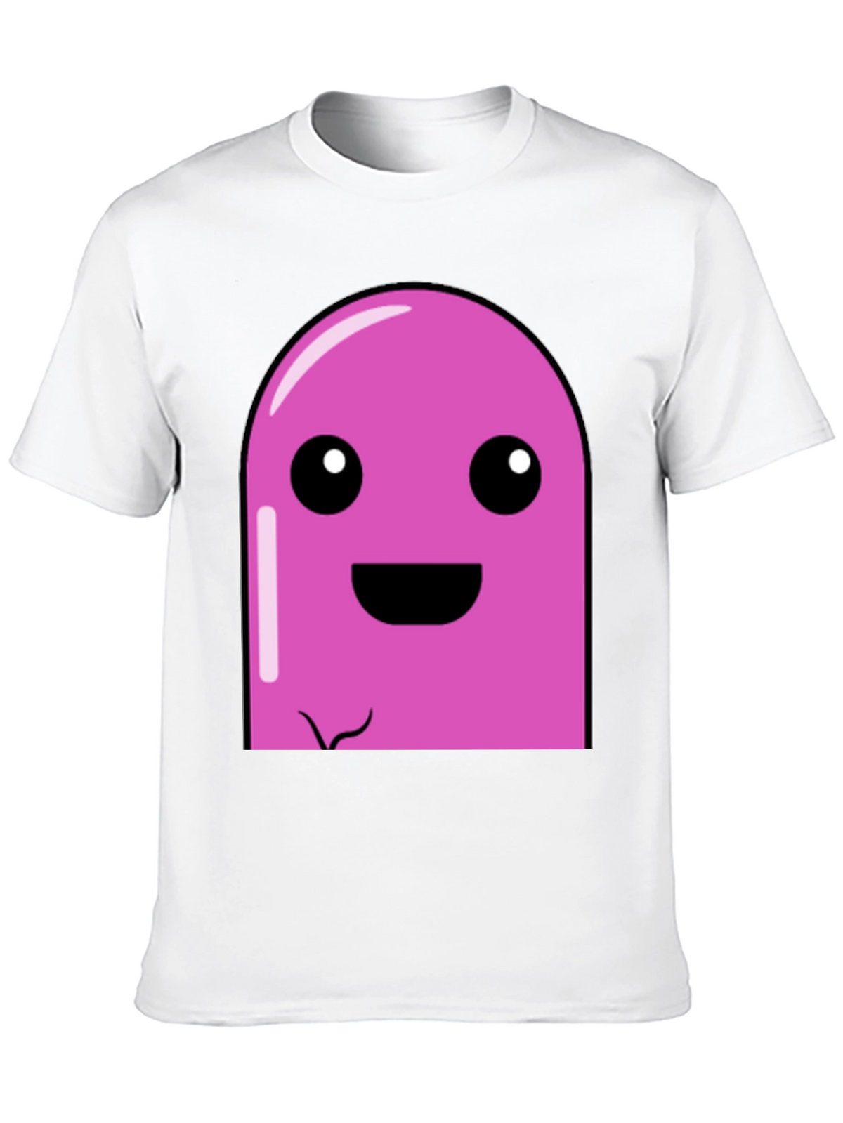 Pink Cartoon Character Graphic Black T-Shirt