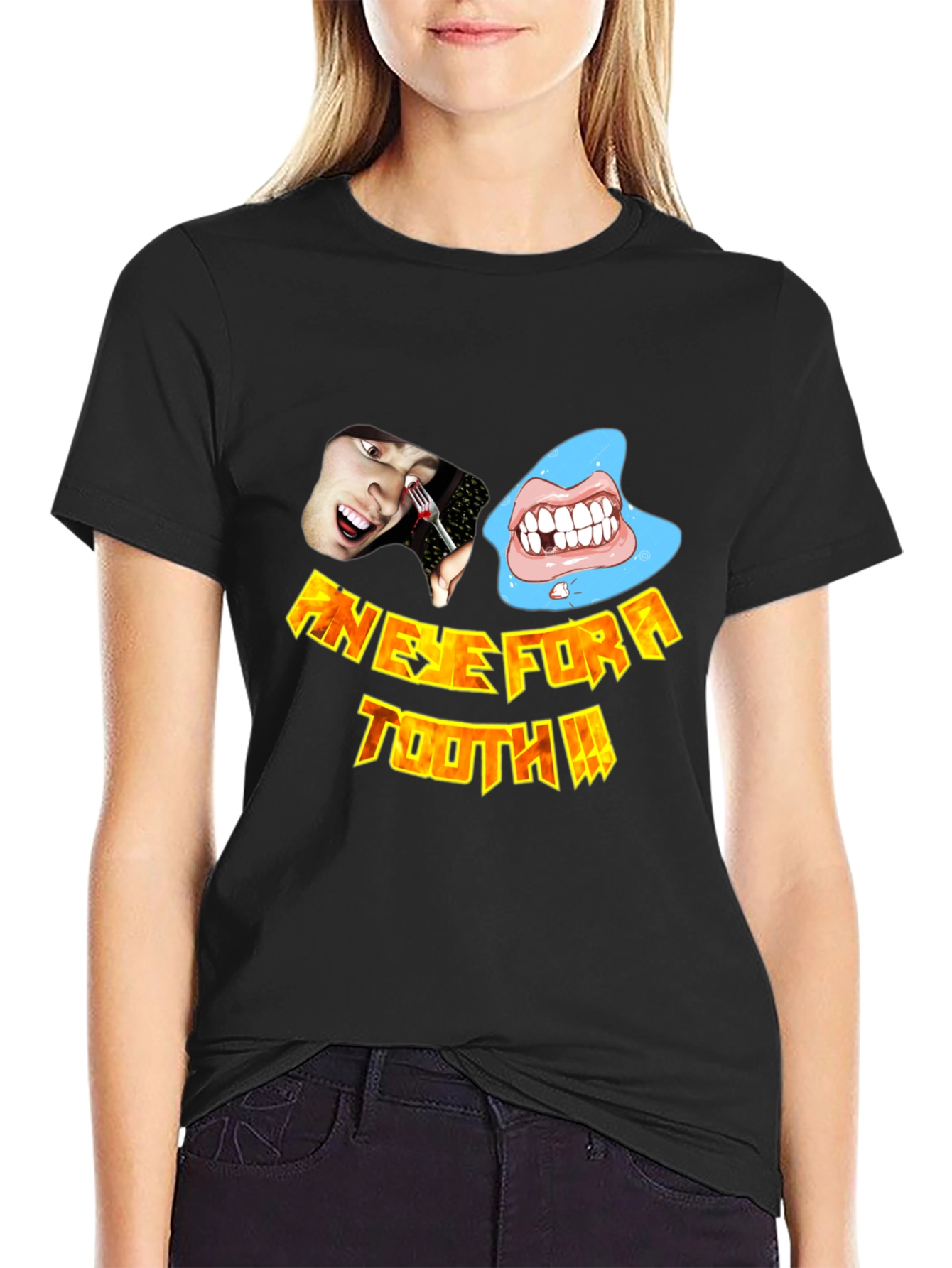An Eye For A Tooth Graphic T-Shirt - Black