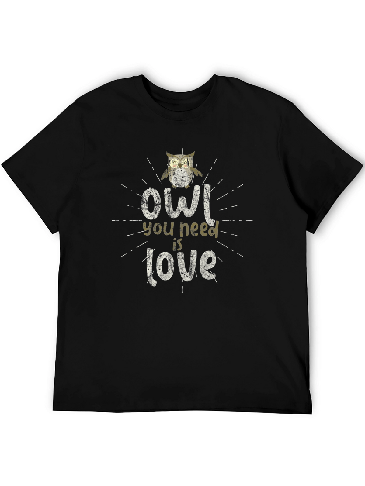 Owl You Need Is Love Graphic T-Shirt - Black