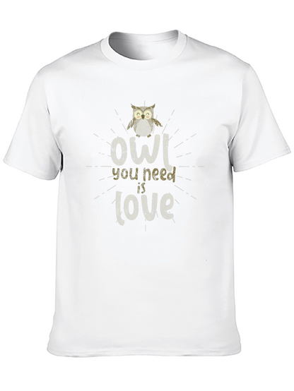 Owl You Need Is Love Graphic T-Shirt - Black