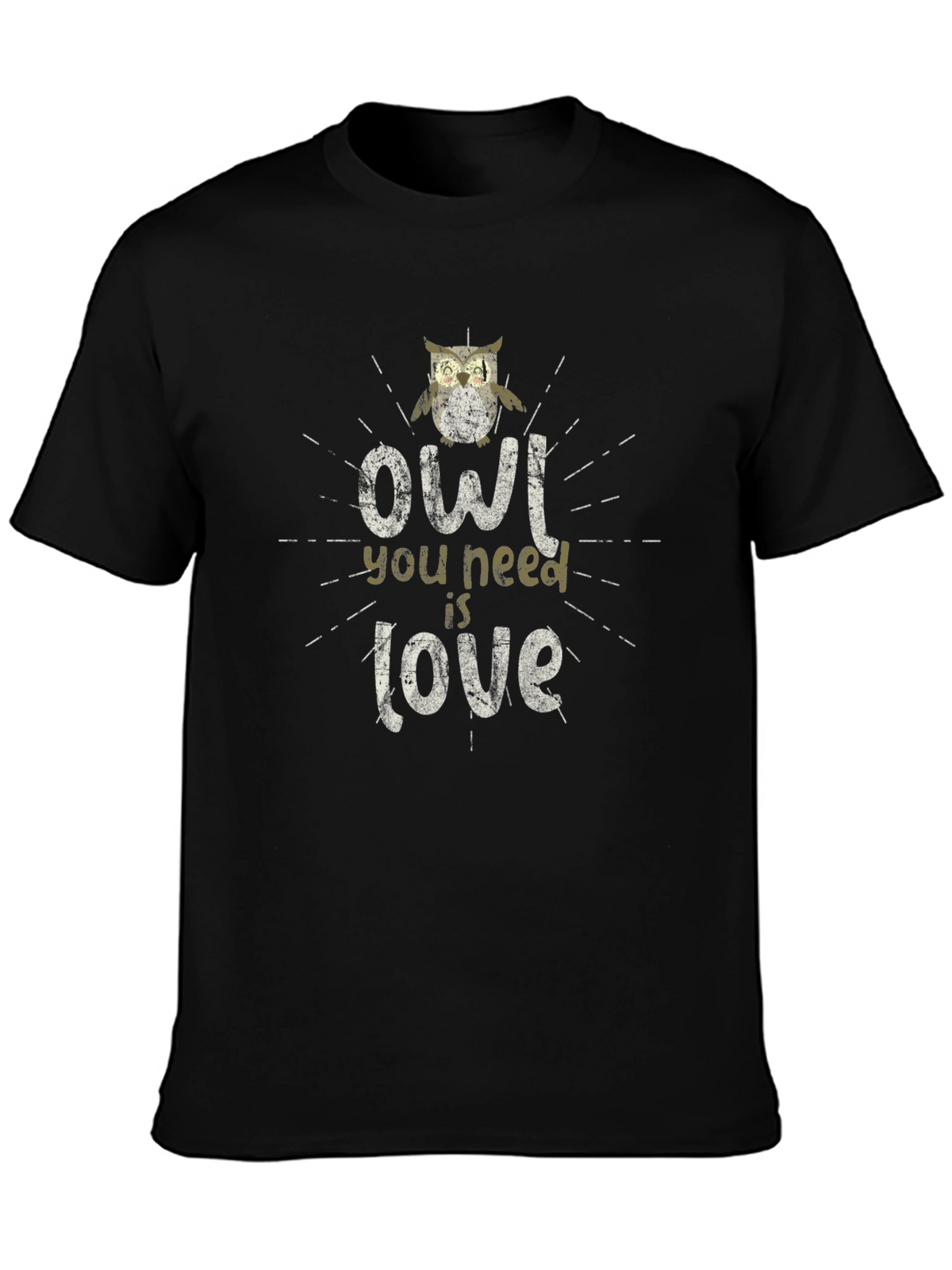 Owl You Need Is Love Graphic T-Shirt - Black