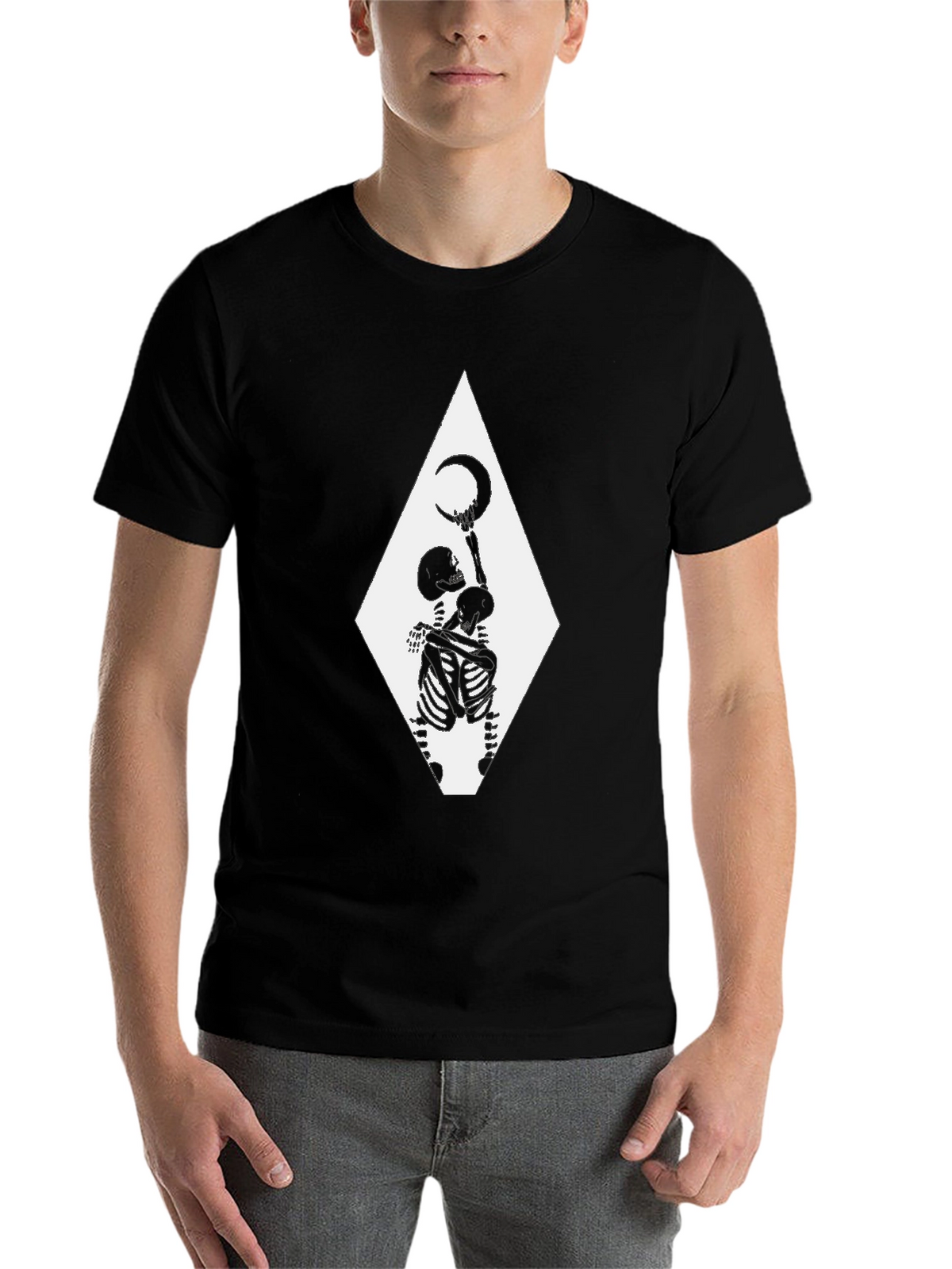 Skeleton Moon T-Shirt - Gothic Graphic Tee