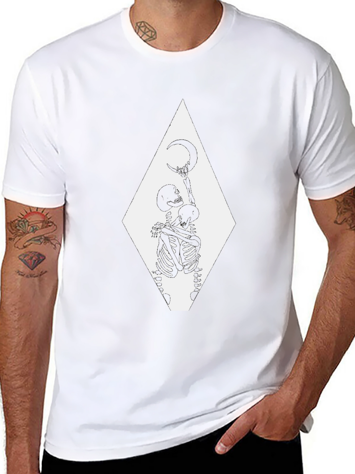 Skeleton Moon T-Shirt - Gothic Graphic Tee