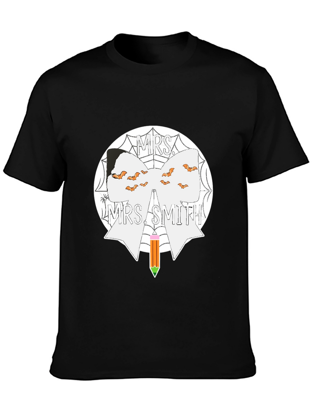 Mrs. Smith Halloween Teacher Bow T-Shirt