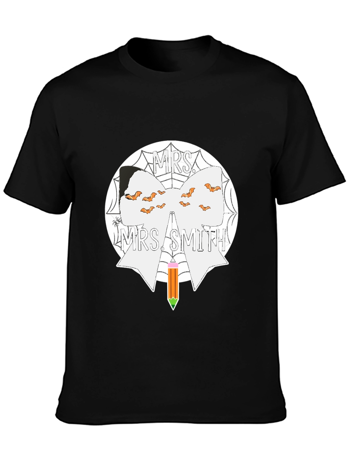 Mrs. Smith Halloween Teacher Bow T-Shirt