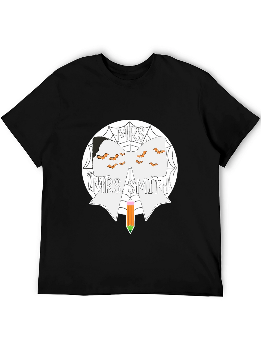 Mrs. Smith Halloween Teacher Bow T-Shirt