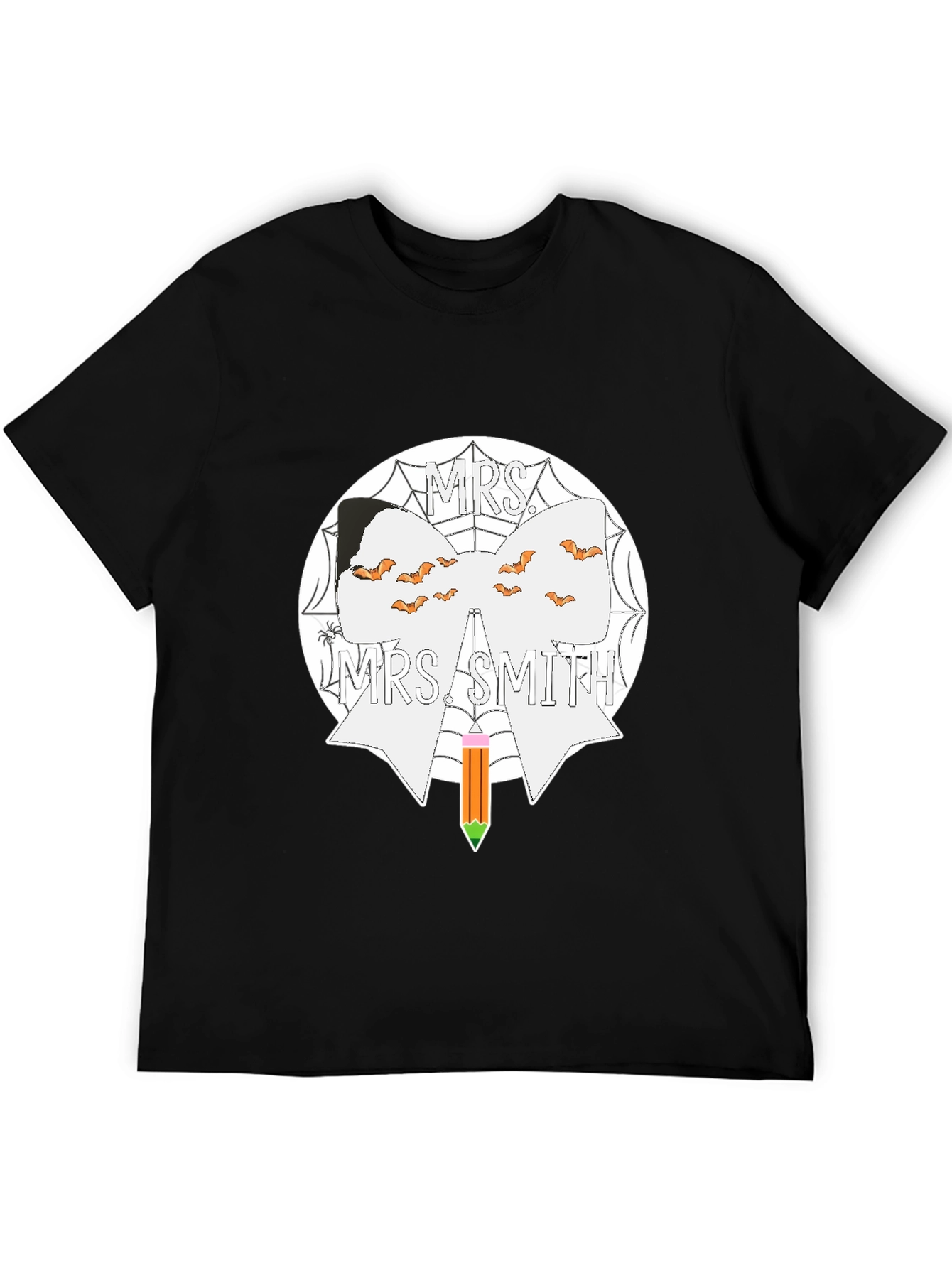 Mrs. Smith Halloween Teacher Bow T-Shirt