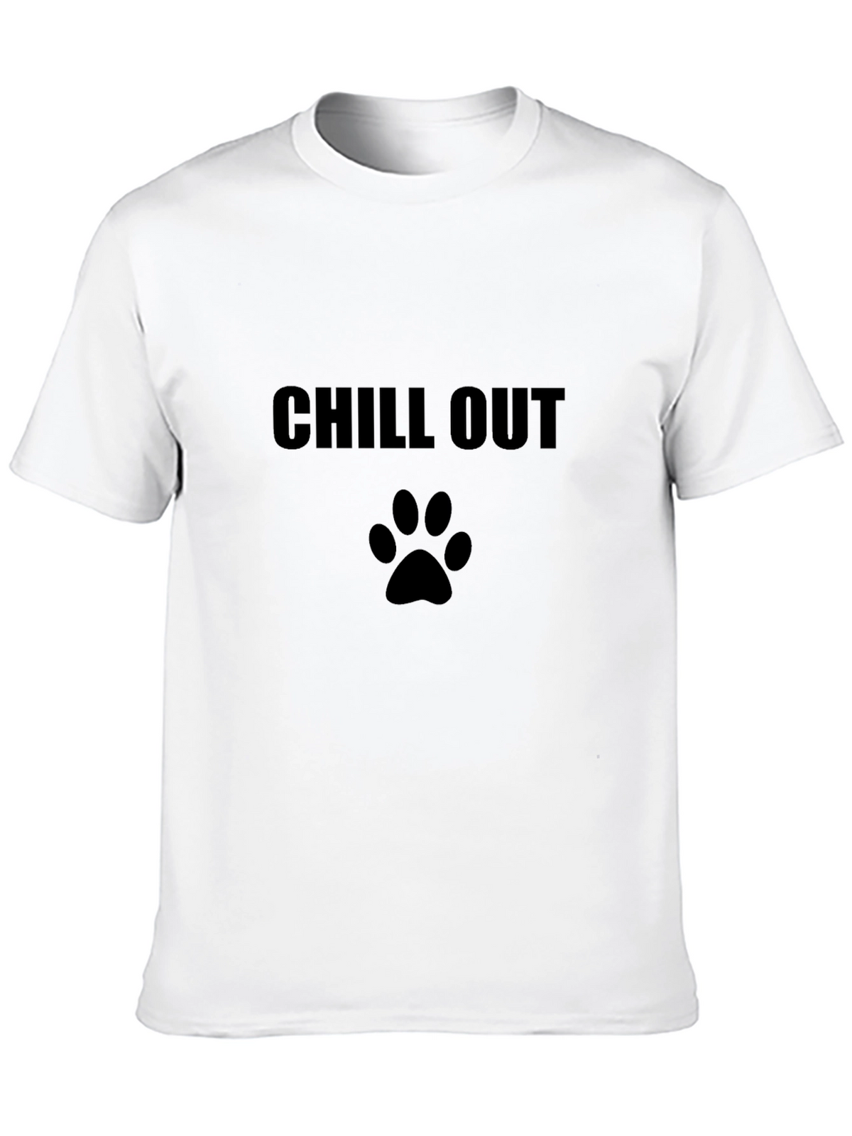 Chill Out Dog Paw Print T-Shirt - Black