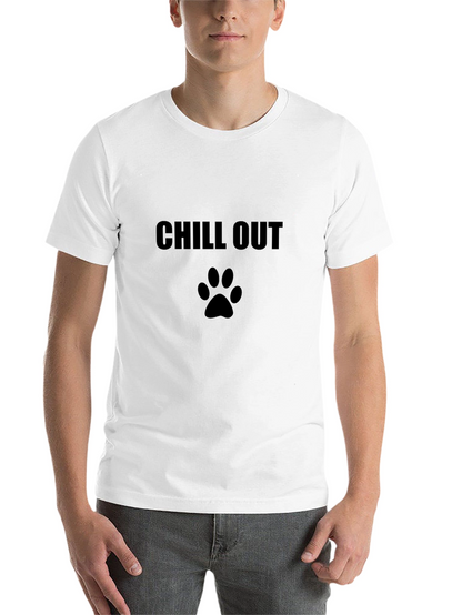 Chill Out Dog Paw Print T-Shirt - Black