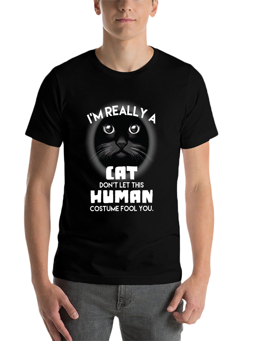 Im Really A Cat T-Shirt Funny Costume Tee
