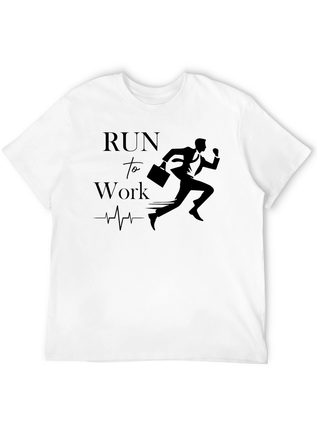 Run to Work T-Shirt - Black Graphic Tee