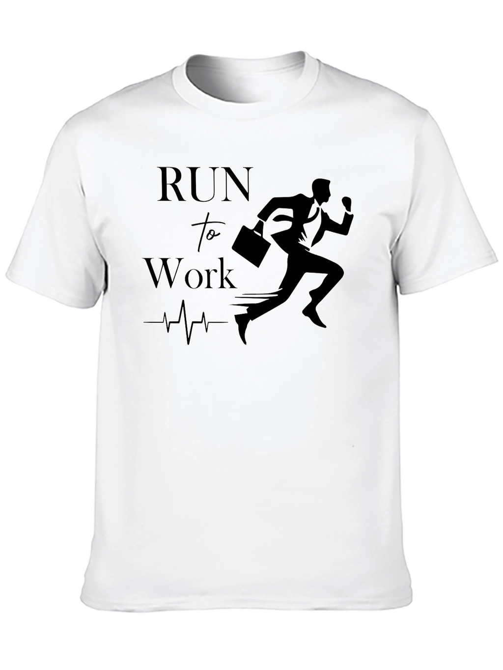 Run to Work T-Shirt - Black Graphic Tee