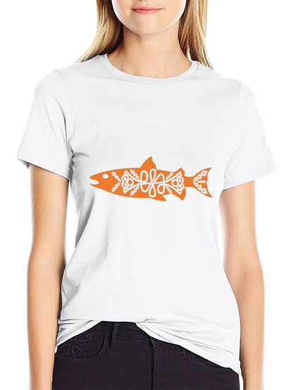 Fish Graphic Tee - Celtic Knot Design - Black