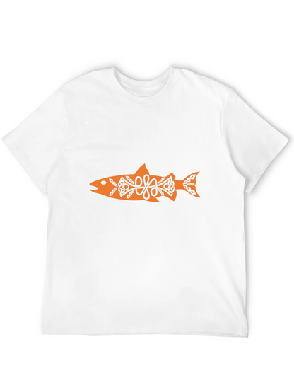 Fish Graphic Tee - Celtic Knot Design - Black
