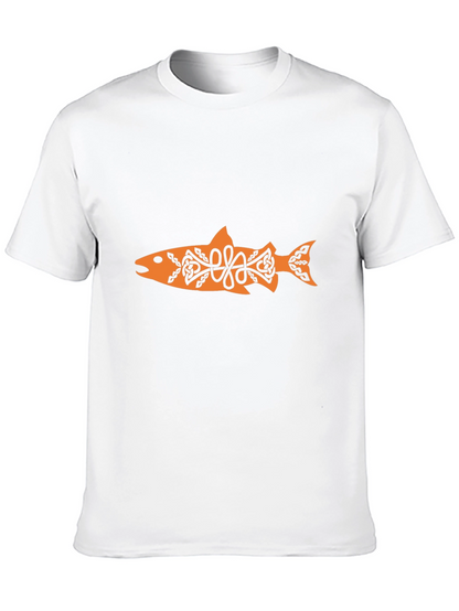 Fish Graphic Tee - Celtic Knot Design - Black
