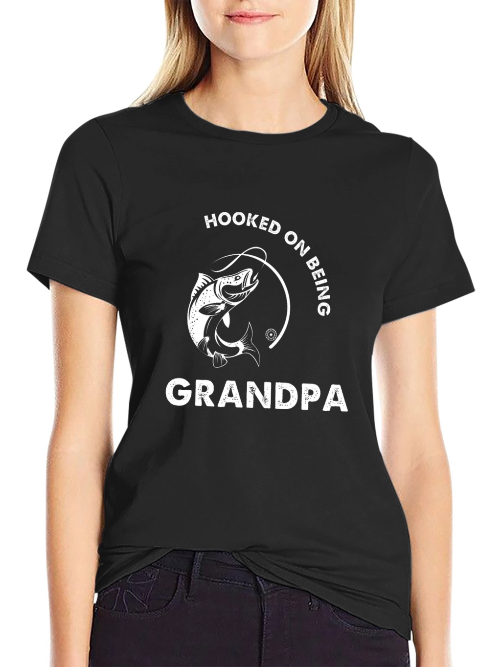 Hooked on Being Grandpa Graphic Tee