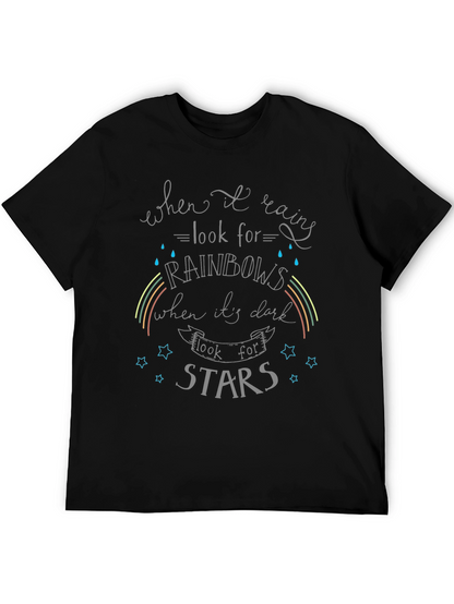 Inspirational Rainbow & Star Graphic T-Shirt