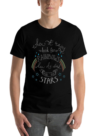 Inspirational Rainbow & Star Graphic T-Shirt