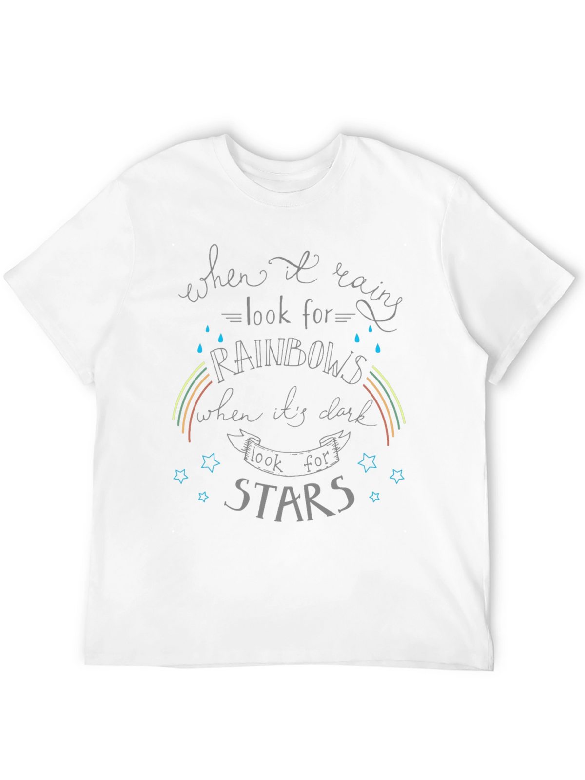 Inspirational Rainbow & Star Graphic T-Shirt