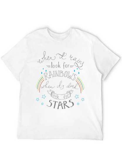 Inspirational Rainbow & Star Graphic T-Shirt