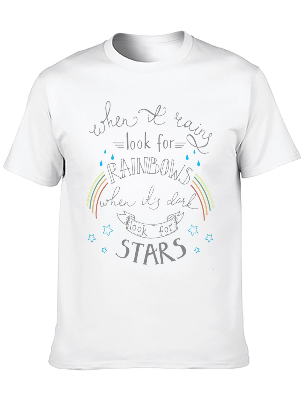 Inspirational Rainbow & Star Graphic T-Shirt