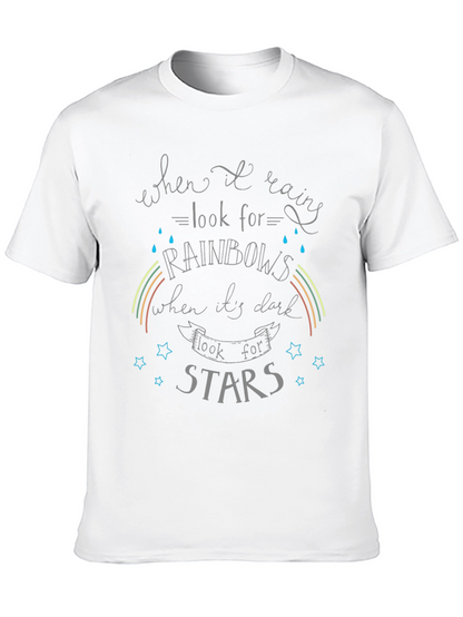 Inspirational Rainbow & Star Graphic T-Shirt
