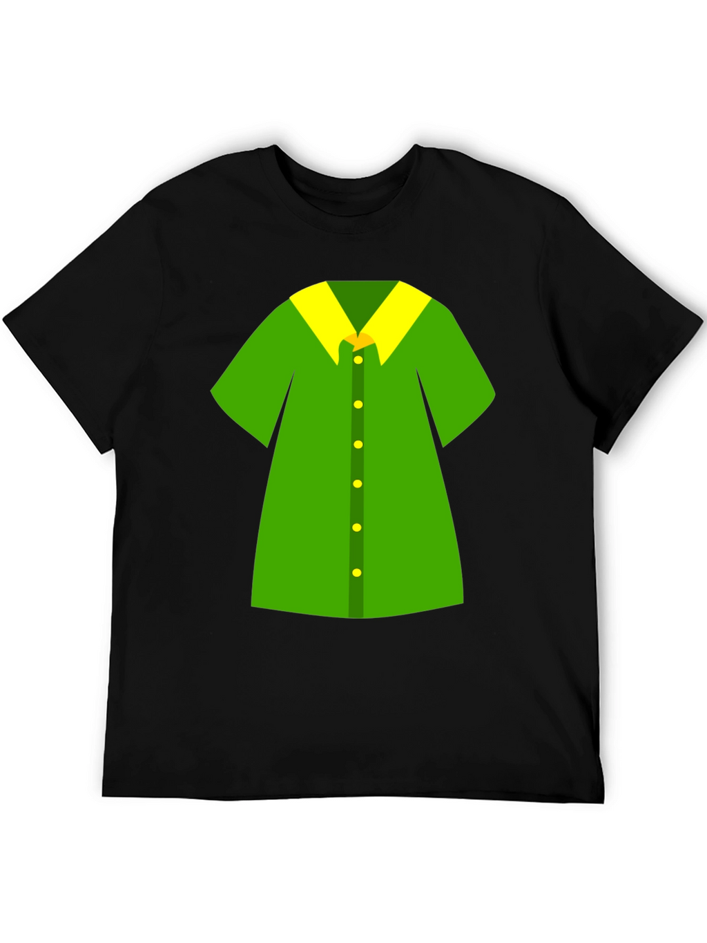 Novelty Green Shirt Design Black T-Shirt