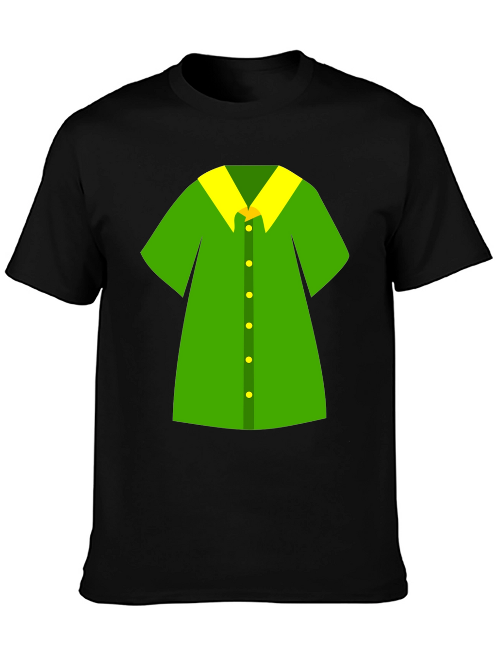 Novelty Green Shirt Design Black T-Shirt