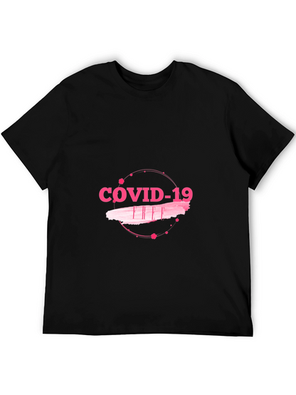 COVID-19 Pink Graphic Black T-Shirt
