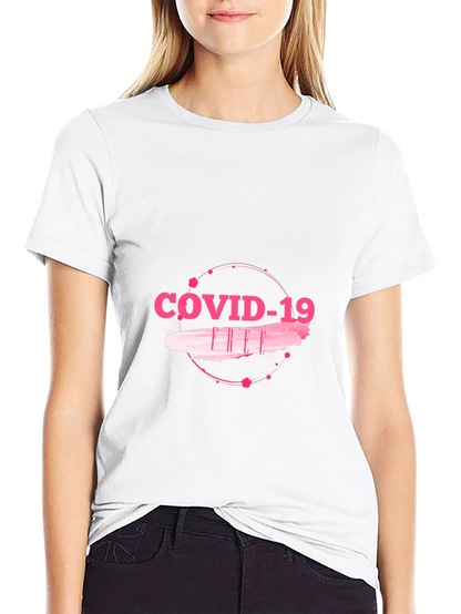 COVID-19 Pink Graphic Black T-Shirt