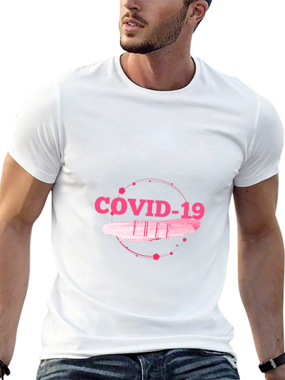 COVID-19 Pink Graphic Black T-Shirt