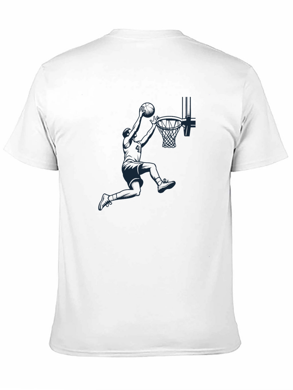 Basketball Dunk Graphic Tee - Black Cotton