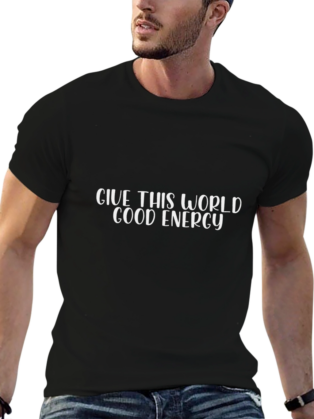 Good Energy Graphic Tee - Black Casual T-Shirt